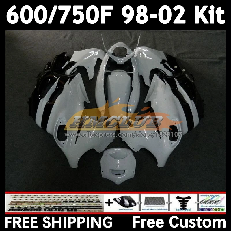 Body For SUZUKI white glossy KATANA GSXF 600 750 GSXF600 1998 1999 2000 2001 2002 24No.26 GSX750F GSXF750 98 99 00 01 02 Fairing