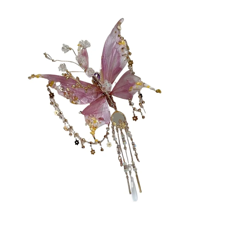 Super Fairy Elf Haarschmuck Waldstil Schönheit Schmetterling Hanfu Kopfbedeckung Nationaler Stil Su Border Clip – Detail 6