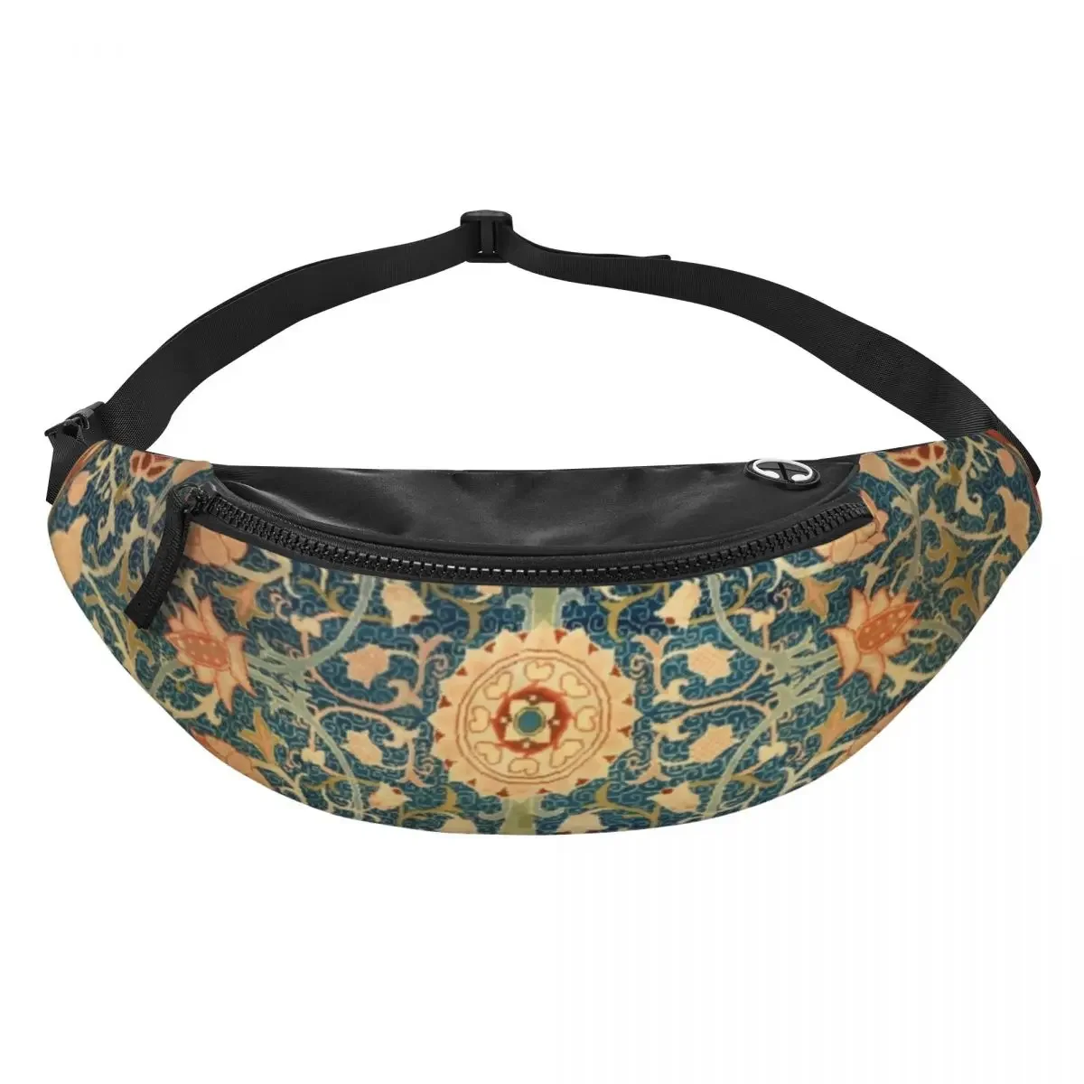 Holland park william morris tapete fanny pacote para viagens caminhadas mulheres homens padrão floral crossbody cintura saco telefone bolsa de dinheiro