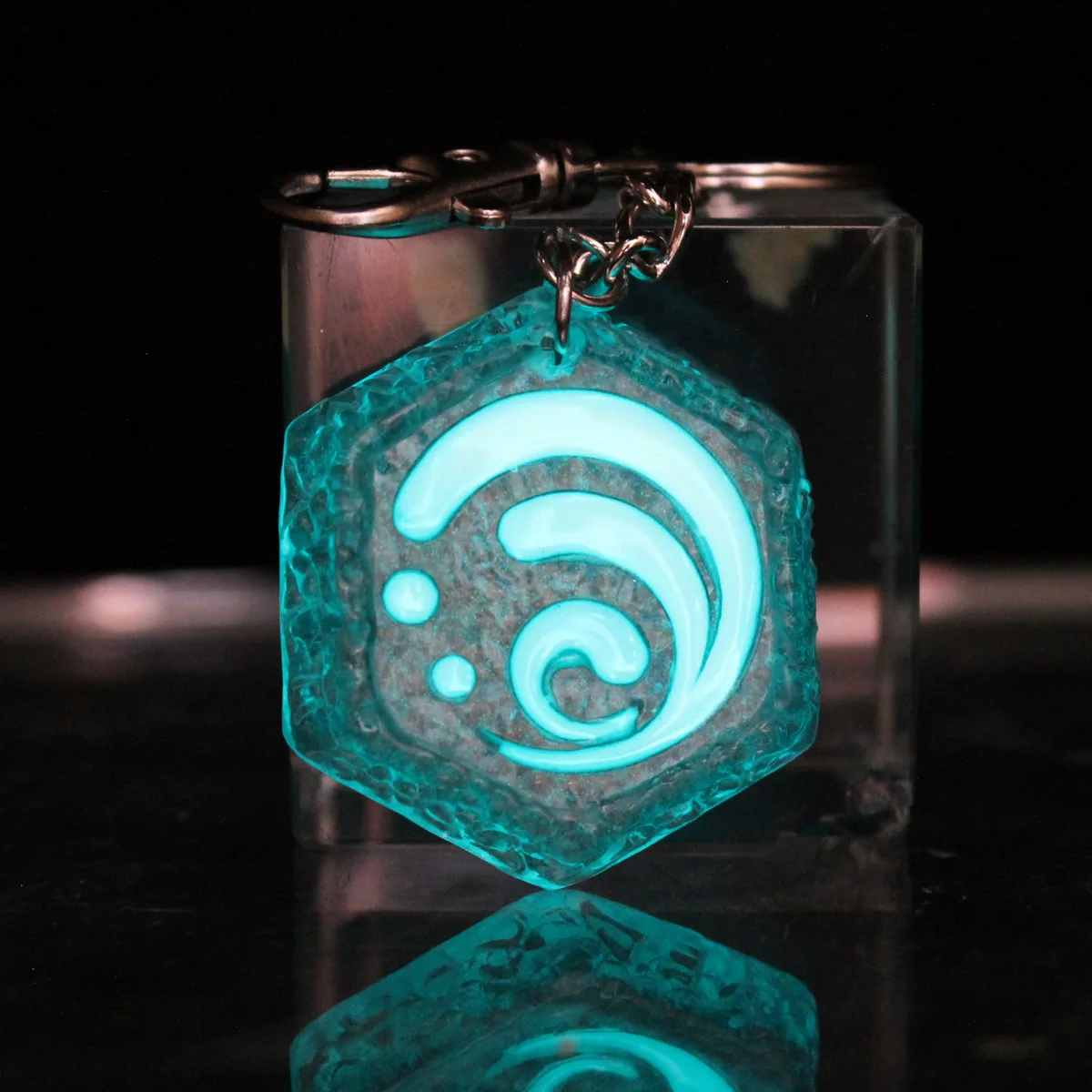 Genshin Impact Keychain GLOW In The DARK 7 Element Pendant Eye Of Original Key Chain Pendant Amulet Gift For Boys men girls