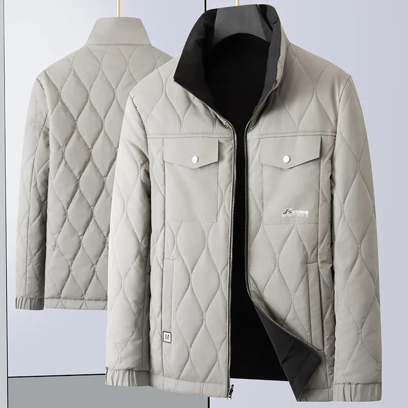 Manteau d'hiver en coton pour hommes d'âge moyen, manteau d'affaires simple, manteau chaud décontracté, nouveau