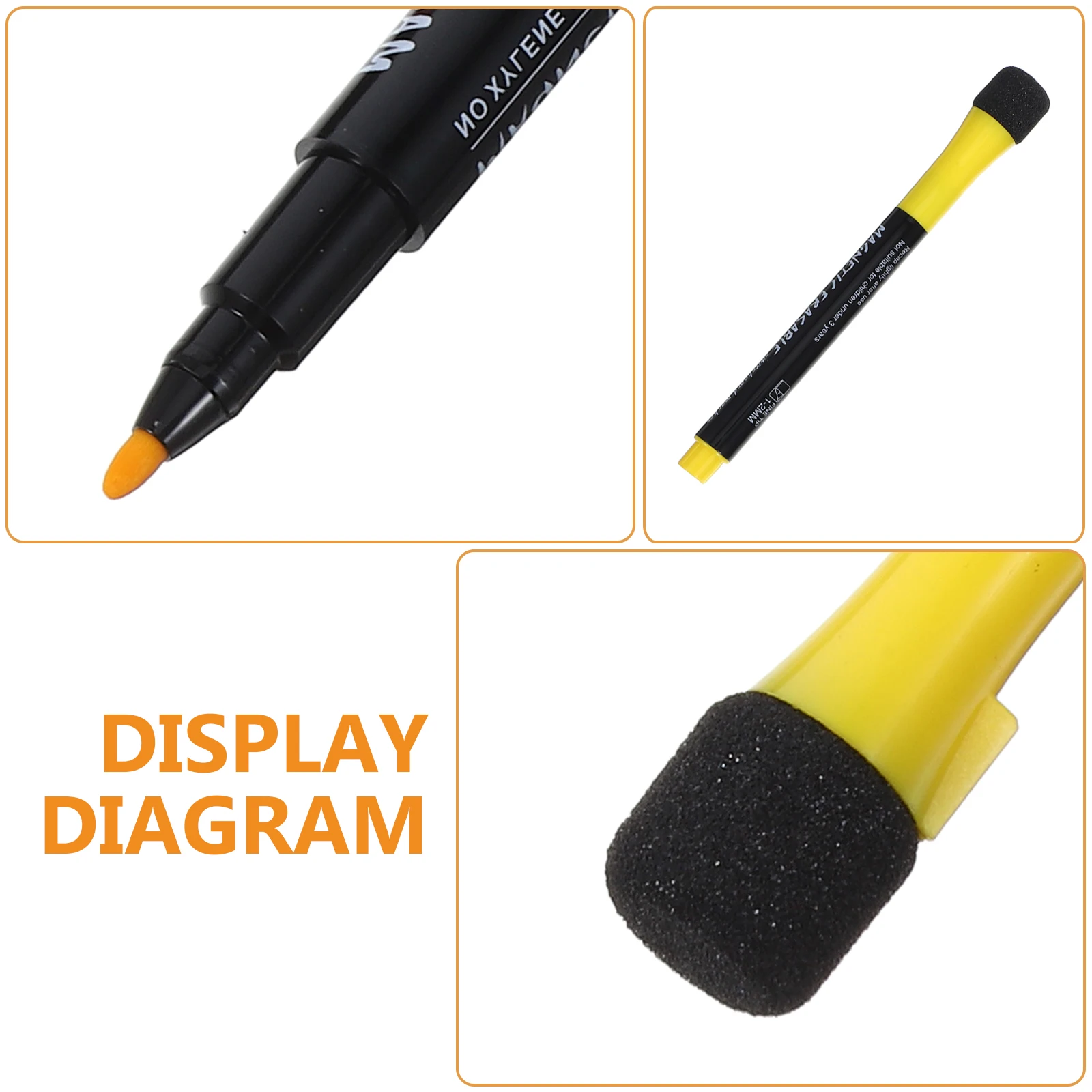 12 قطعة من علامات السبورة البيضاء سريعة الجفاف، قلم السبورة المغناطيسية، مسح الأقلام المنزلية القابلة للمسح