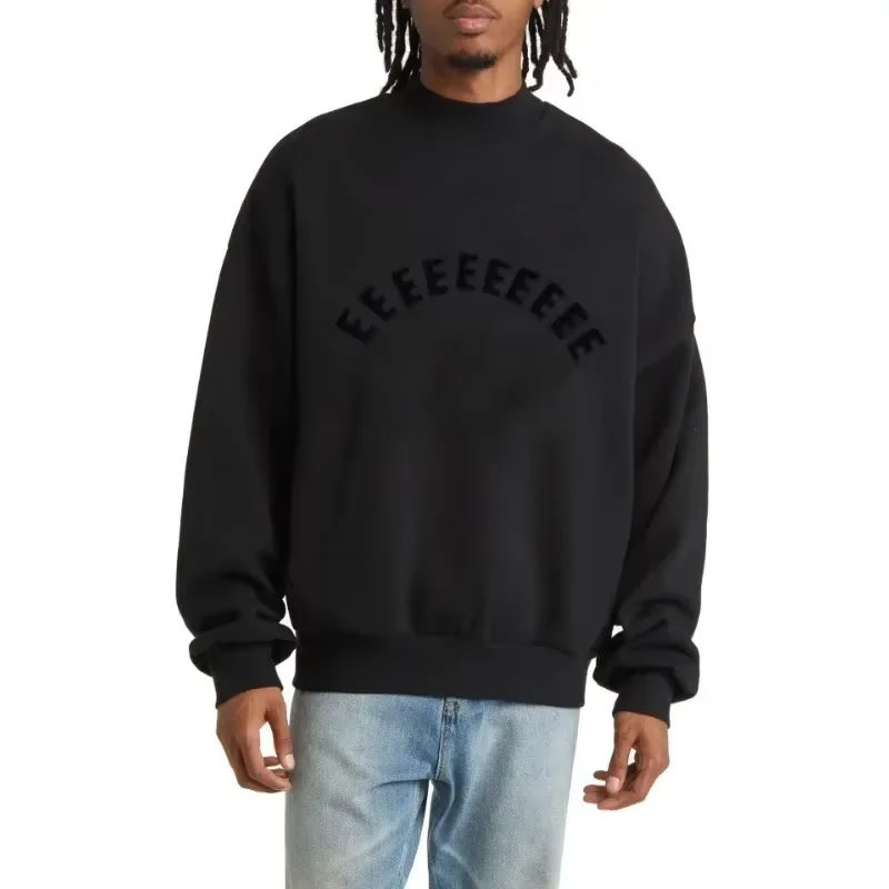 Season 10 Double Line Silicone Letter Men's Sweater Luxury Design Side Pocket Pullover High Street Women's Sweater Two Piece Set