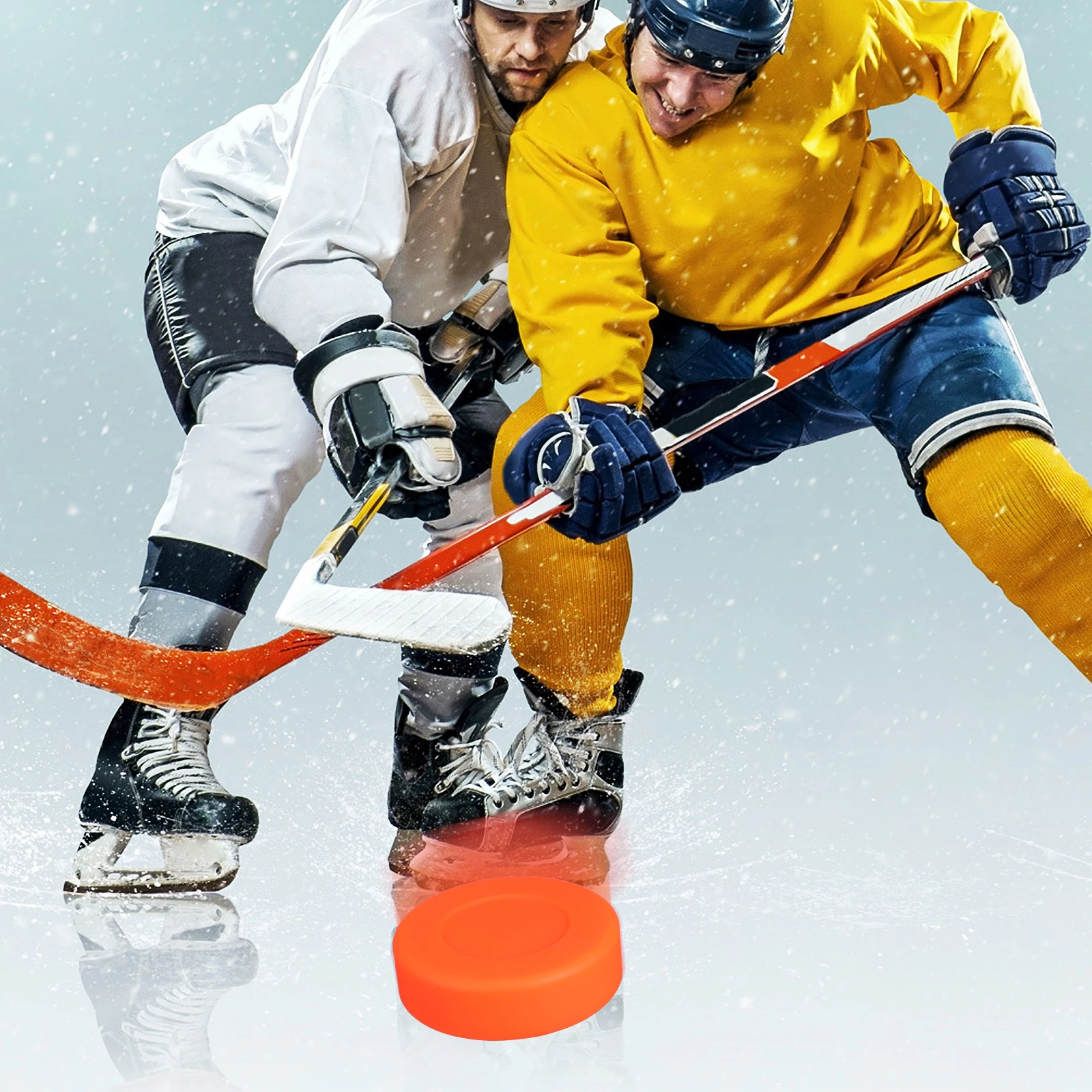 4 قطع من كرات الهوكي الجليدية الاحترافية، عفريت تدريب مطاطي لممارسة هوكي الهواء خفيف الوزن، حجم اللوائح الرسمية