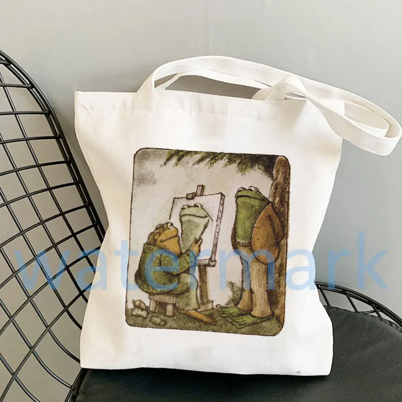 Anime Tote Bag Shopping Bags Side Bag for Ladies Gift Frog Canvas Tote Bag Toad Canvas Tote Bag  Froggy Gallore Canvas Tote Bag