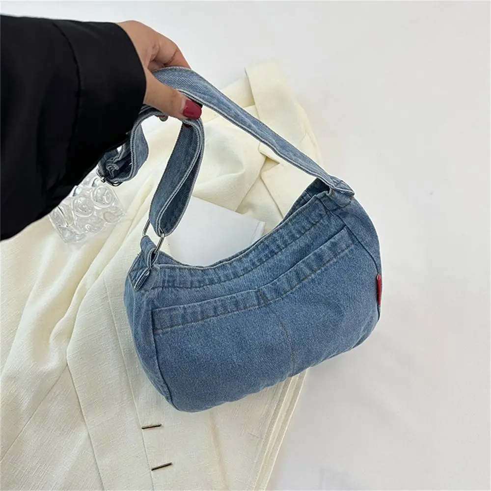 Denim Fabric Crossbody Bags Personality Ultra-large Capacity Vintage Tote Bag Handbags Gentlewoman