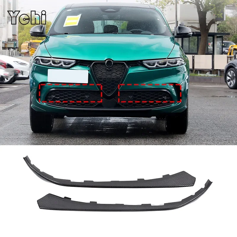 For Alfa Romeo Tonale 2022-2024 Real Carbon Fiber Car Front Bumper Side Decorative Strip Car Exterior Accessories