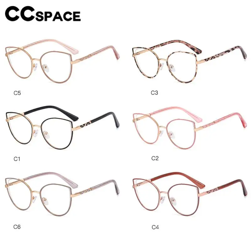 56590 Myopia Glasses For Woman Large Size Women\'s Reading Glasses Cat\'s Eye Pink Spectacle Frame Anti Blue Computer Glasses