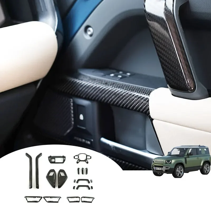 Central Control Armrest Decorative Strip Wheel Frame Carbon Fiber Car Interior Accessories Trim Cover