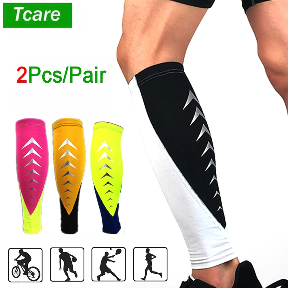 

Tcare 1Pair Breathable Calf Compression Sleeves Leg and Shin Sleeves for Runners Shin Splint, Blood Circulation and Recovery Aid