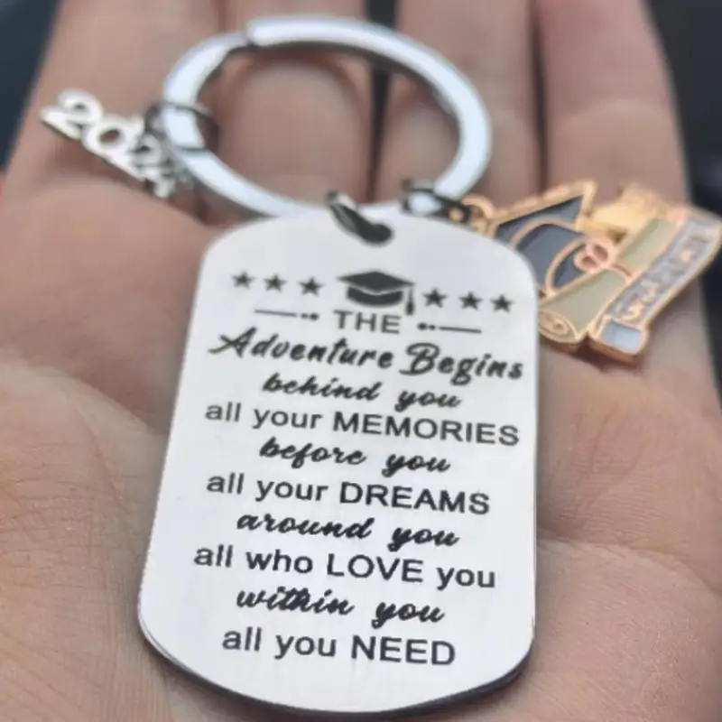 Inspirational Graduation Gift Keychain Creative Graduation Gift Elegant Women's Keyrings & Keychains Chic Tassel Design