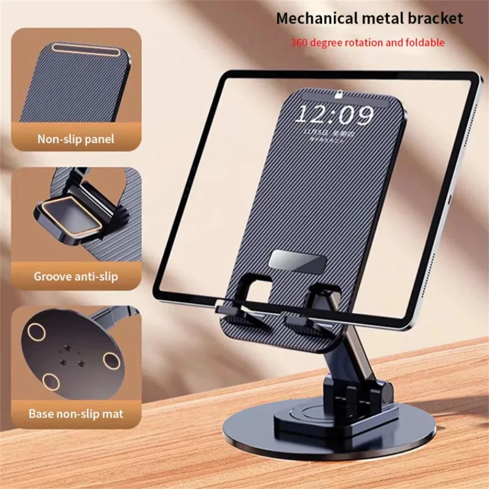 Universal Mobile Phone Stand On Desk 360° Rotatable Adjustable Portable Holder For Iphone15 pro max , Ipad ,Office  Video Record