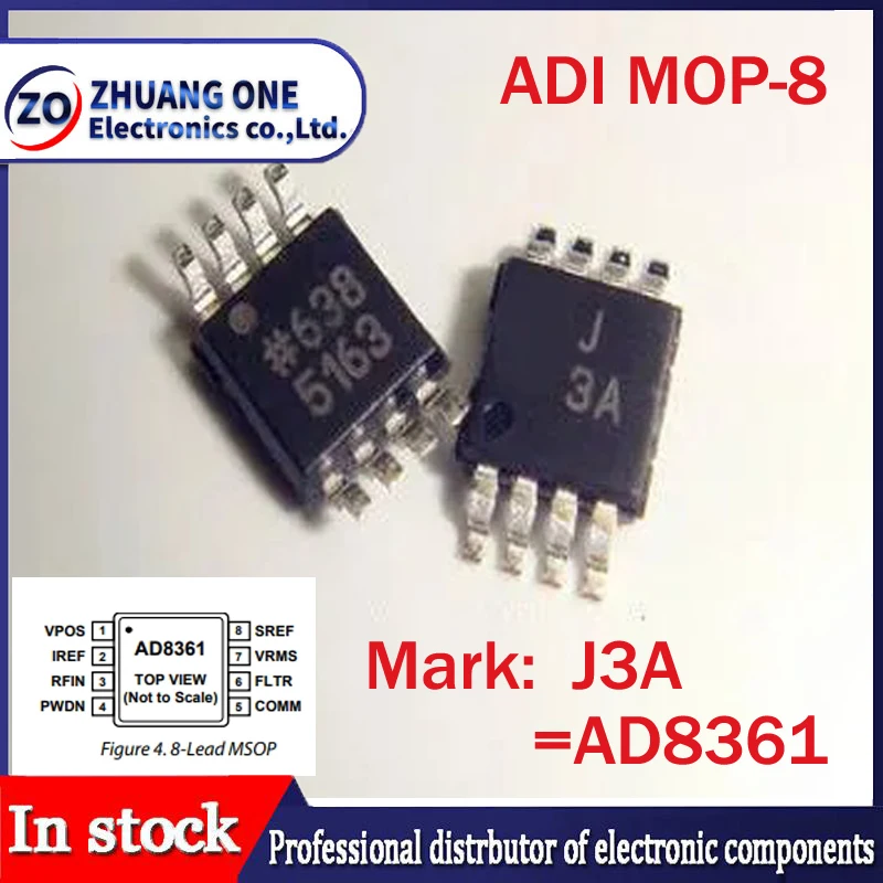 

（10PCS）AD J3A AD8361ARMZ LF to 2.5 GHz TruPwr™ Detector MOP-8 IC CHIP