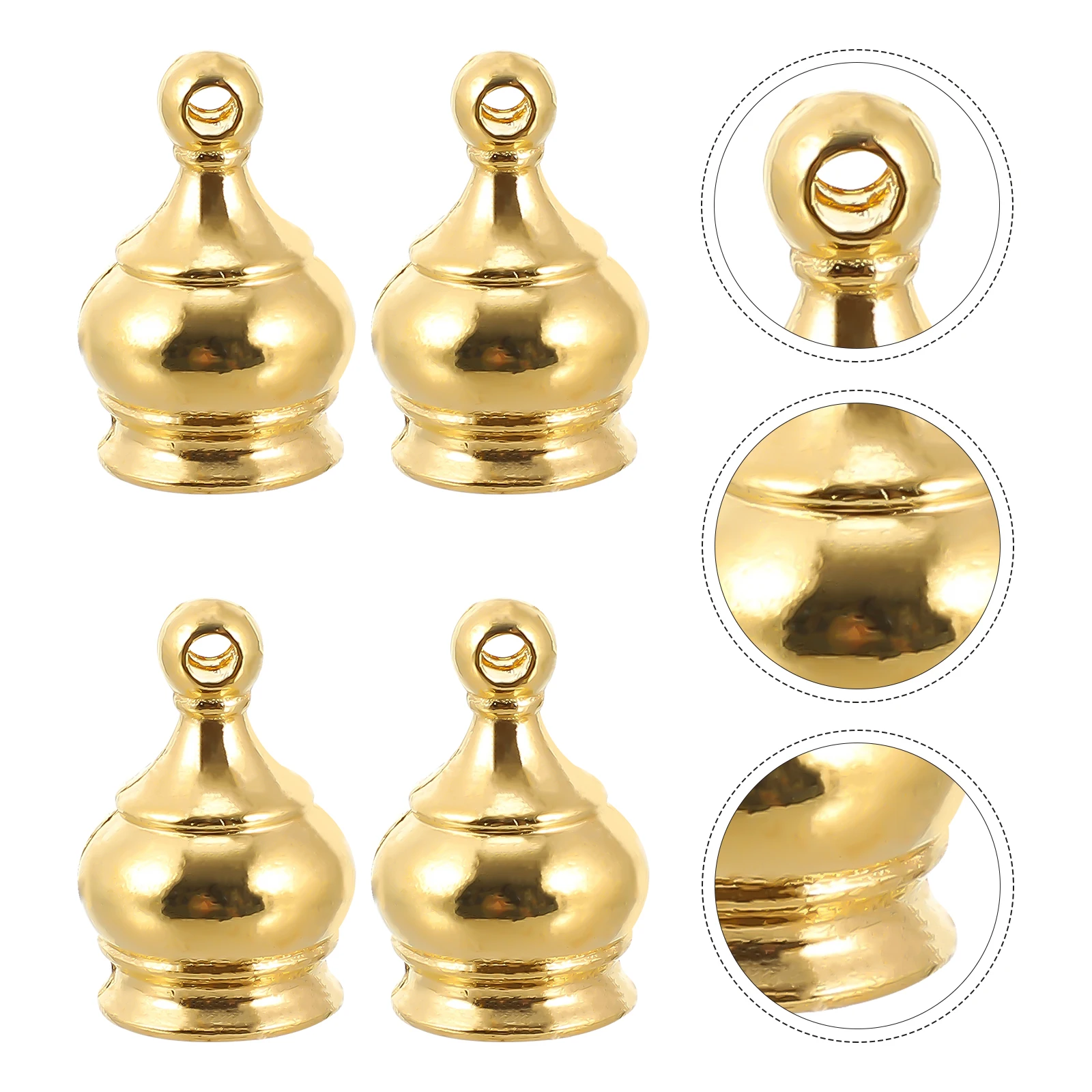 

4pcs Frame Decorative Finial Decor Heads Vintage Chrome Lamp Finials Light Screw Caps Table Lamp Accessories Shade