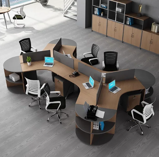 

Modular Modern creative Open Space Office Desk For 3 Person Staff Workstation Office Tables