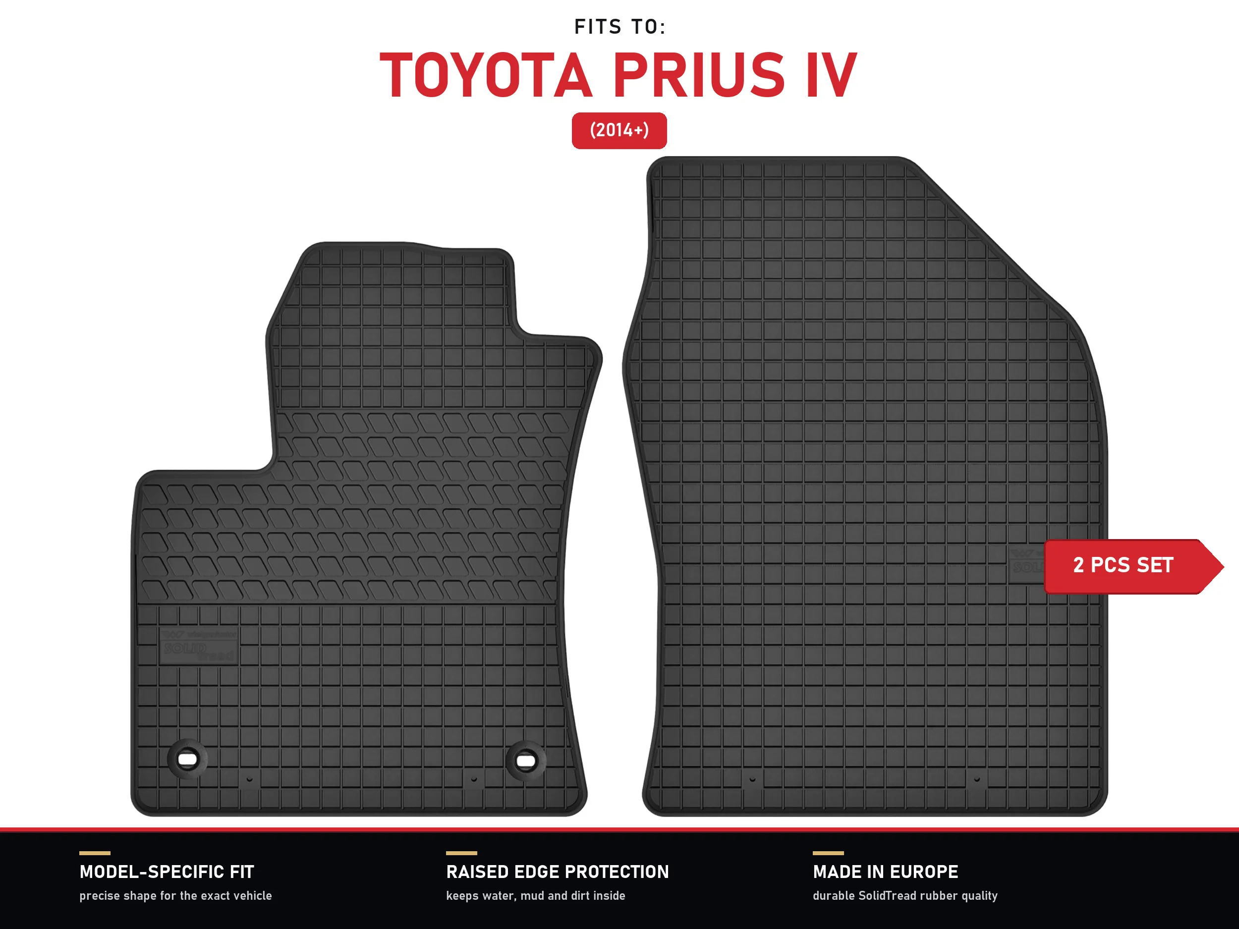 Rubberen matten voorzijde voor: Toyota Prius IV 2014- hatchback