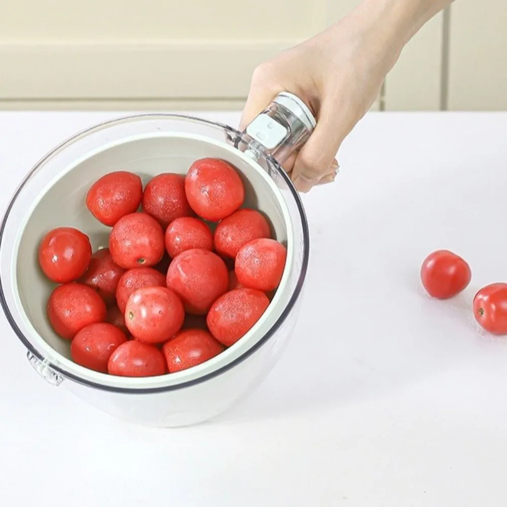 

Multifunctional Vegetable Washing Basket Rotatable Double Layer Draining Basket Efficient Thickened Food Cleaning Box