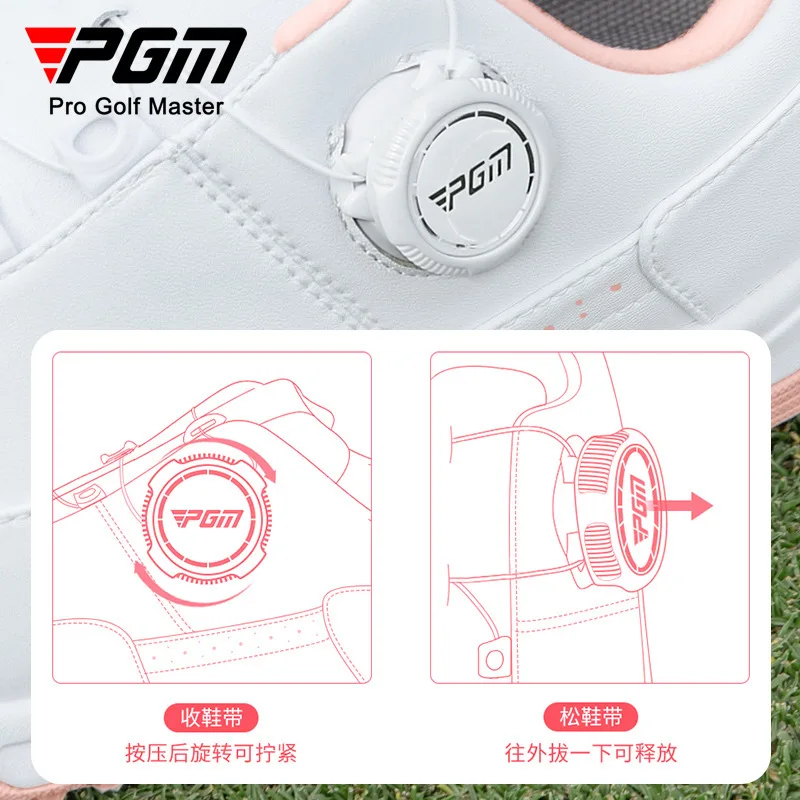 PGM รองเท้ากอล์ฟสตรี Casual Sport Lady รองเท้าผ้าใบ Quick Lacing ไมโครไฟเบอร์กันน้ํา Anti-SLIP XZ344 ขายส่ง