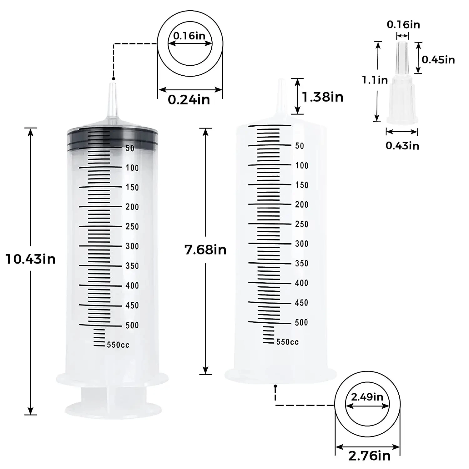 100ml-550ml Syringe Large Capacity With Multifunction 100cm Hose Pump Measuring Washable Injector For Pet Feeding Oil Glue Fluid