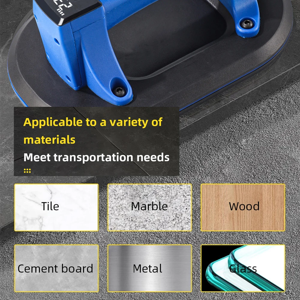 كوب شفط كهربائي، أكواب شفط كهربائية محمولة بقاعدة 10 بوصة مع شاشة LED لرفع بلاط الجرانيت الزجاجي الكبير المعدني