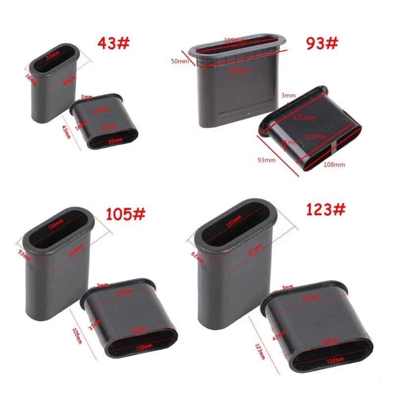 Tube de Port de Haut-Parleur de Forme Plate, Connecteur de Ventilation de Basse, Matériau ABS, Haute Performance, Onduleur Ovale, 2 Pièces