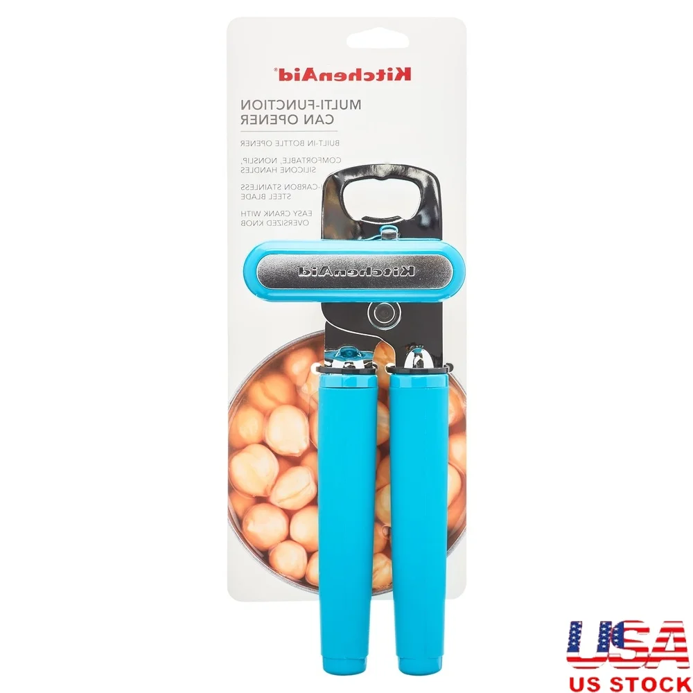 

Ergonomic Non-slip Can Opener with Stainless Steel Cutting Wheel and Integrated Bottle Opener Convenient Kitchen Use
