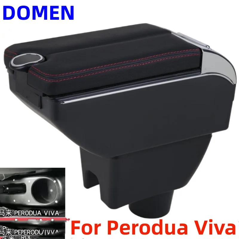 

New Storage Box For Perodua Viva armrest box Interior Parts Car Central Store Content With Large Space Dual Layer USB Charging