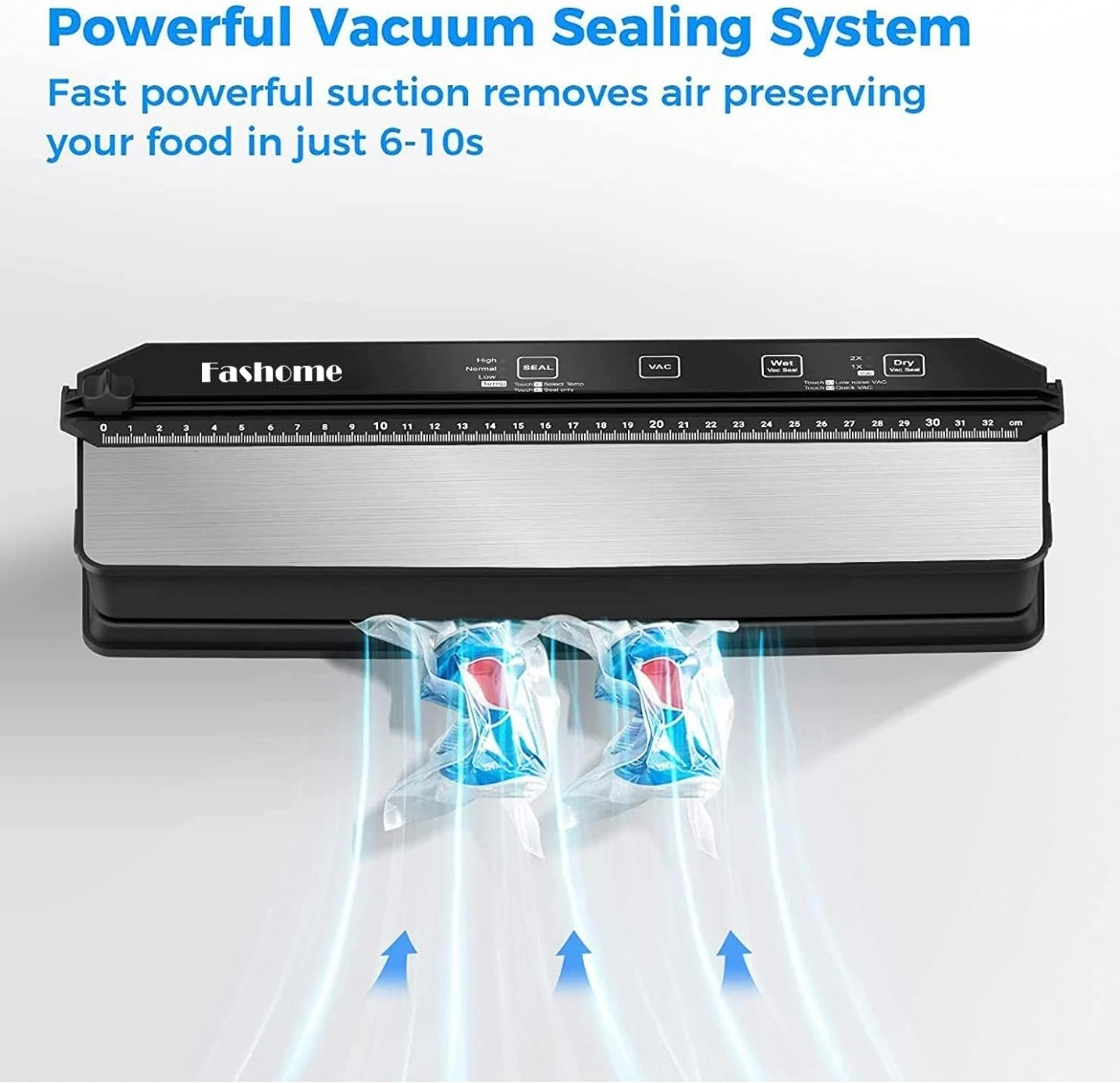 Kitchen Vacuum Packaging Machine with 15 Vacuum Bags Home Food Storage Container Widen Double Pump Thermal Sealing Vacuum Sealer