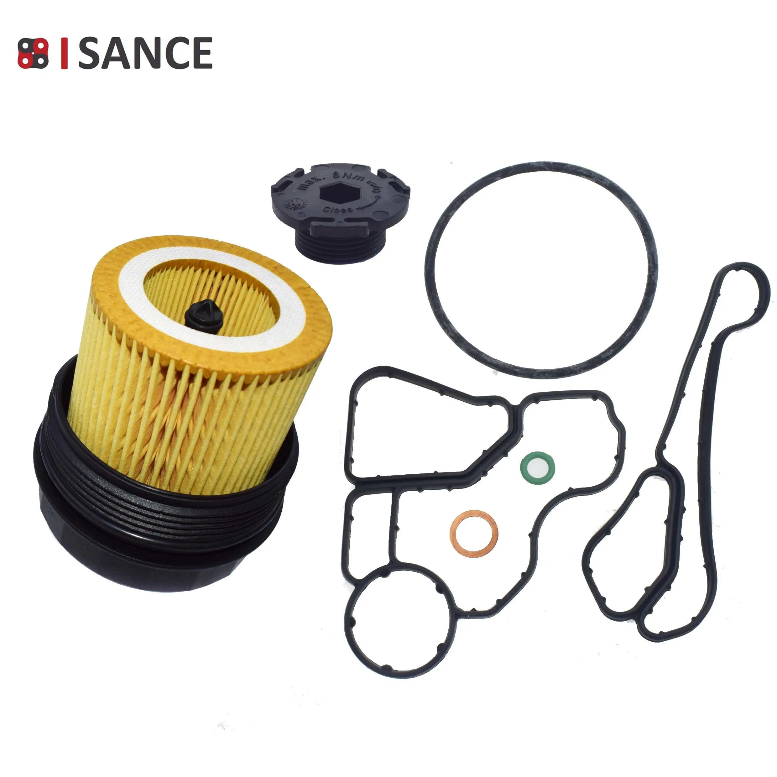 Oil Filter Housing Cover Cap Gasket & Oil Pan Plug For BMW X3 X5 X6 Z4 128 135 228 323 325 328 320 330 335 525 528 530 535 740