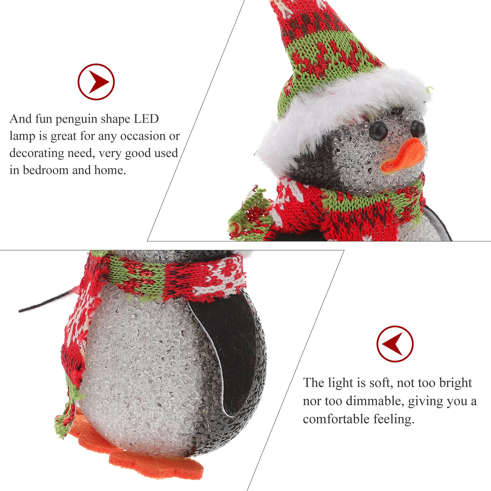 2 قطعة عيد الميلاد البطريق شكل LED مصباح لينة ضوء الليل ضوء لغرفة الديكور وهدايا عيد الميلاد LED مصباح