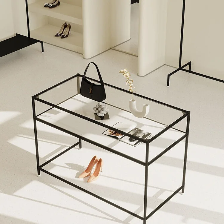 

Clothing store Nakajima table display Display stand in the middle Women's clothing store Transparent glass jewelry cabinet Bag