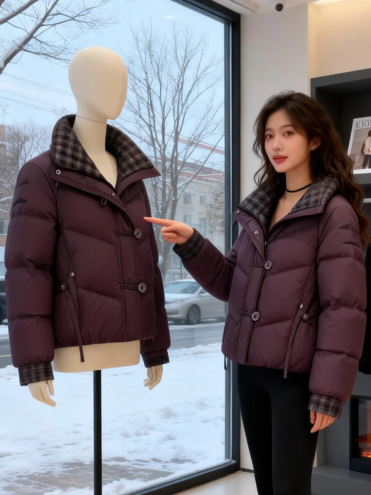 เสื้อโค้ทผู้หญิงแบบยาว ซิปหน้า ผ้าฝ้ายบุขนเป็ด อุ่นสำหรับฤดูหนาว สไตล์เกาหลี สีต่างๆ