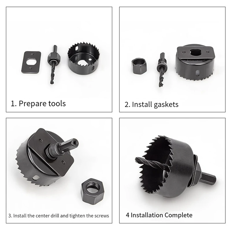 11Pcs Woodworking Hole Opener Set Wood Gypsum PVC Plastic Circular Drilling Bit LDE Downlight Drilling Tools Daquan Easy To Use