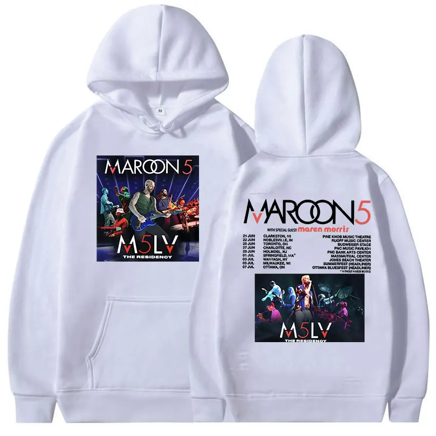 Hip Hop Rock Maroon 5 2024 Tour Hoodie Men's Punk Vintage Pullover Clothing Sweatshirt Unisex Casual Fashion Oversized Hoodies