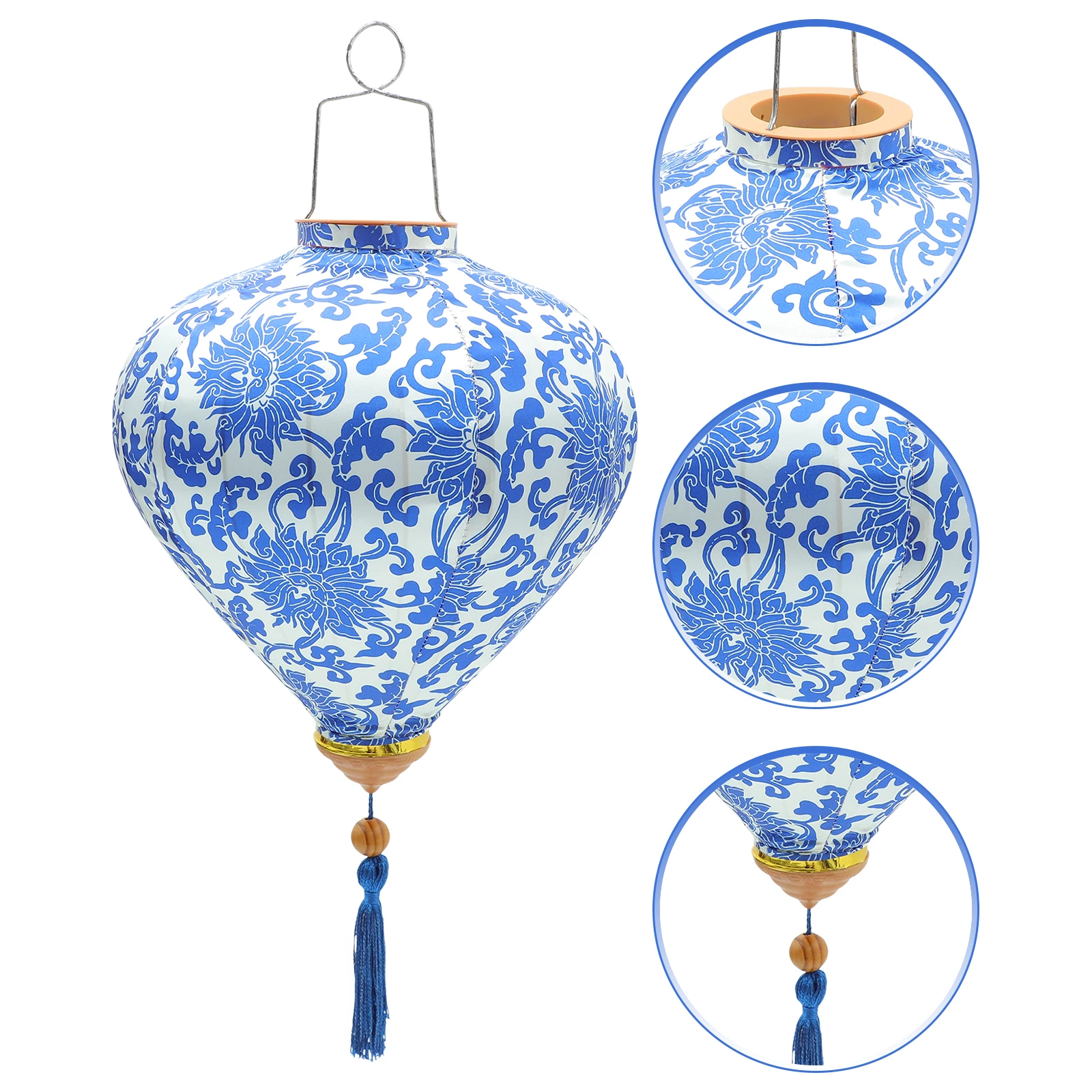 

Blue And White Porcelain Lanterns Chinese Hanging Lantern Decorative Lantern Outdoor Waterproof Silk Cloth Paper Lantern Decor