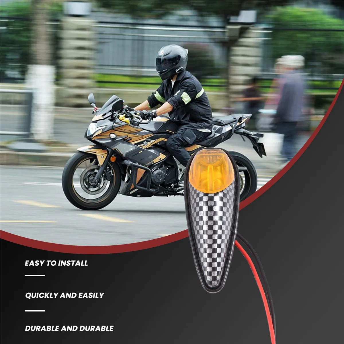 고출력 LED 미니 표시기, 깜박이는 신호등, 2 개 오토바이