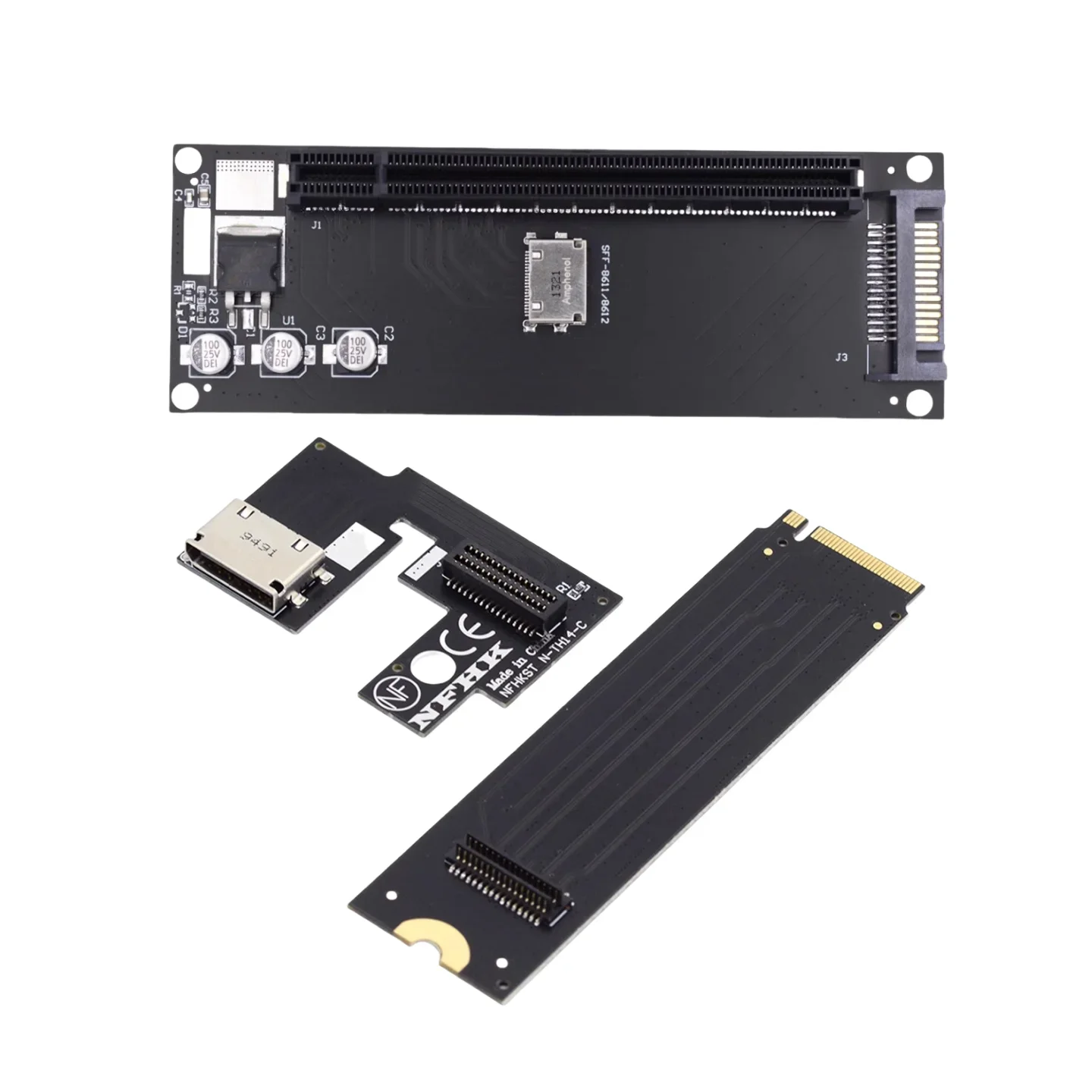NEW Oculink 4X SFF-8611 SFF-8612 To PCIE 16x NVMe M.2 NGFF M-Key Adapter Card Support External Hard Drive and Graphics Card