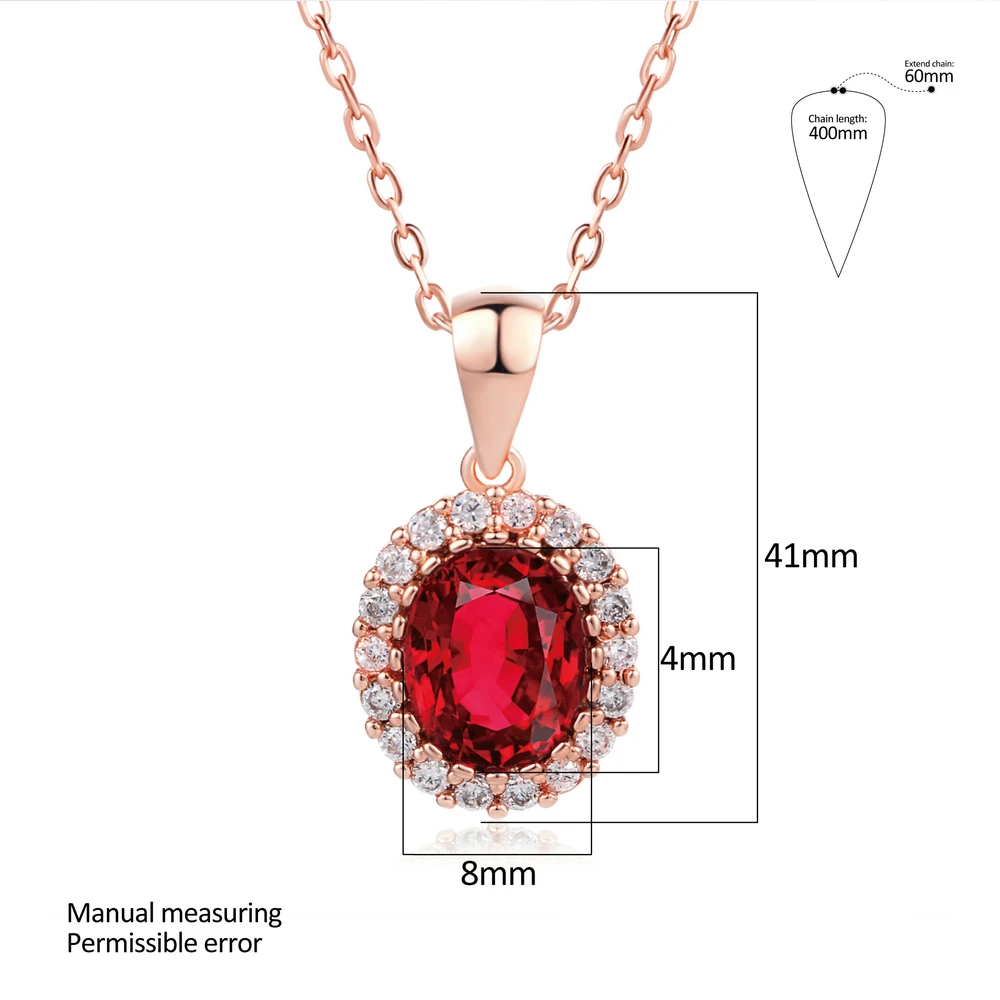 Red Crystal Necklace Earrings Jewelry Set For Women Simple Rose Gold Color Oval Rhinestone Accessories Wholesale Girl Gift S213