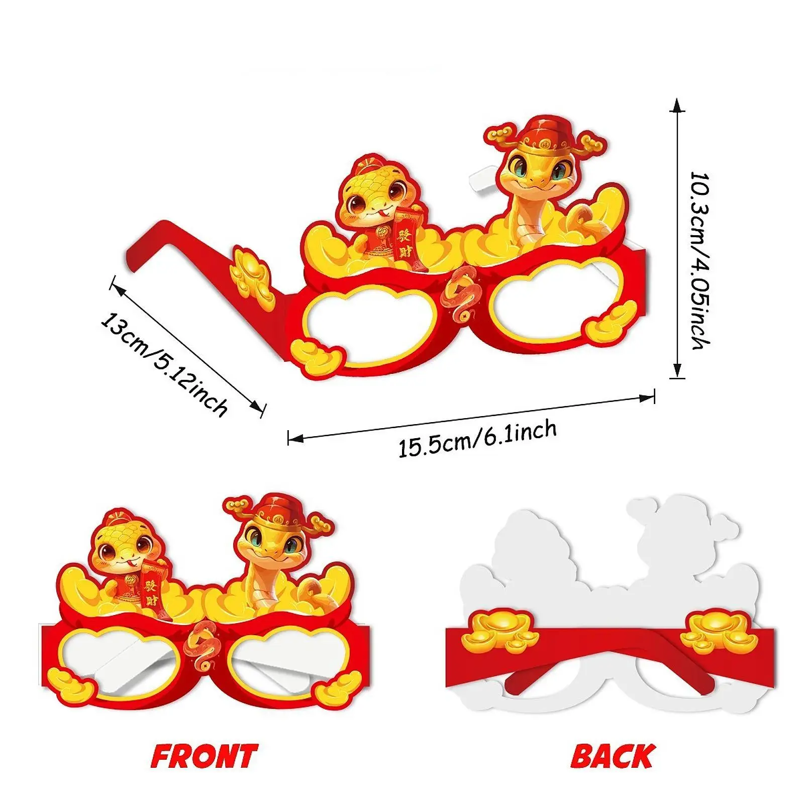 Kacamata Foto Tahun Baru Imlek Bingkai Kacamata Kartun Hewan Kacamata Pesta untuk Anak-anak Dewasa Kacamata Kertas