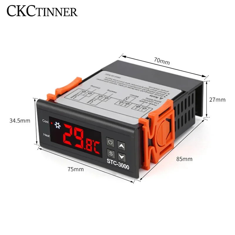 STC-3000 LED Digital Thermostat Temperature Controller Thermoregulator Relay Heating Cooling for Incubator AC 110-220V NTC