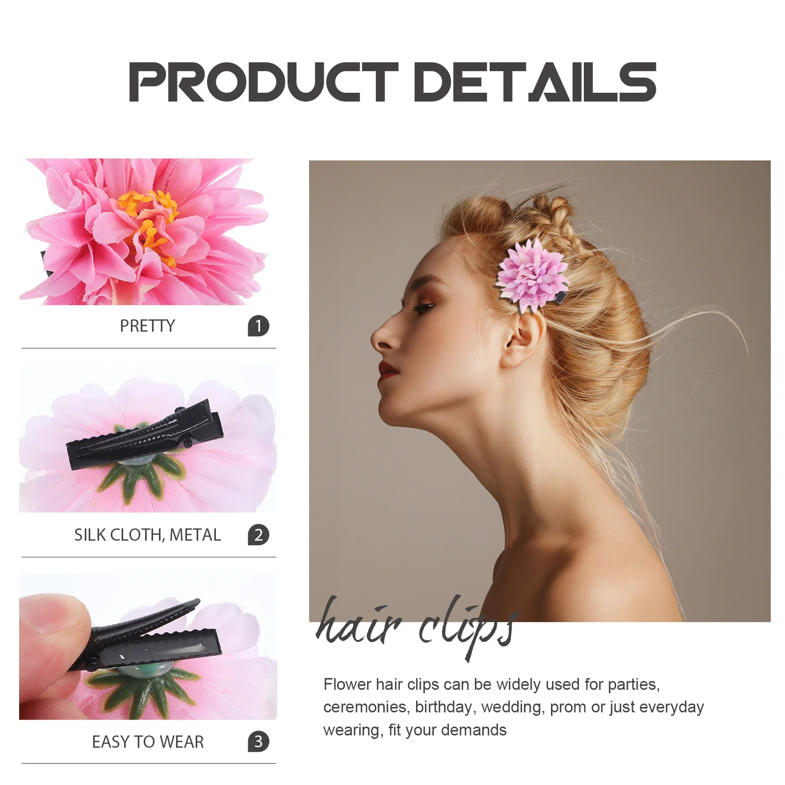 

18 Pcs Hair Clip Flower Accessories for Teen Flowers Clips Small Snap Barrettes