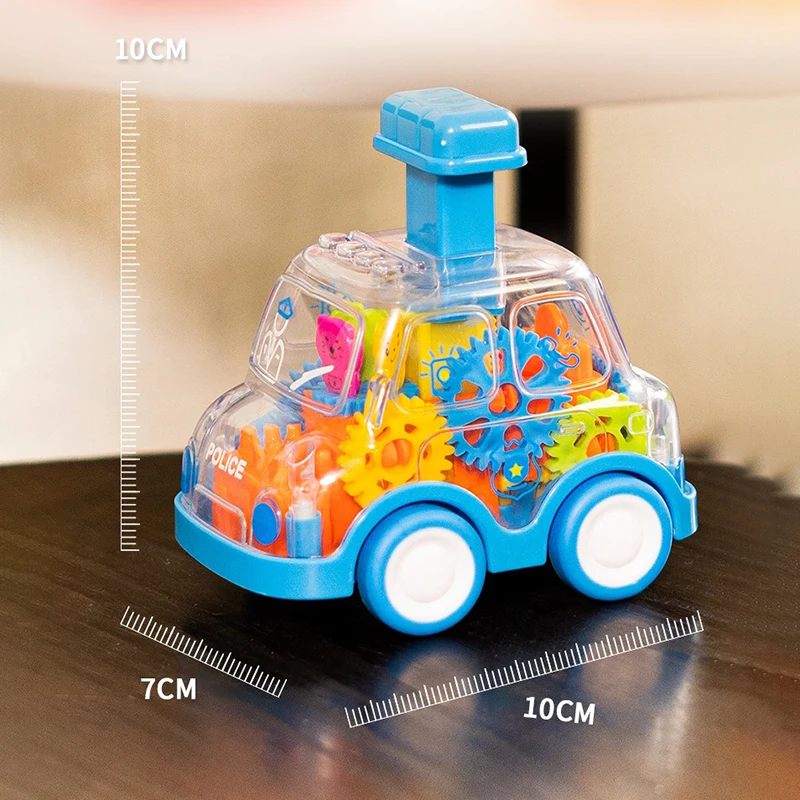Baby Toy Cartoon Press Gear Car Toy Lnertia Pull-back Transparent Car Inertia Rebound Car Birthday Gifts for Kids Boys and Girls