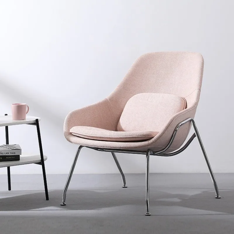 xx-Modern Luxury  Chair Curved Shell Design, Polished Chrome Metal Legs, Lounge Chair for Living Room, Bedroom, Reading Nook^