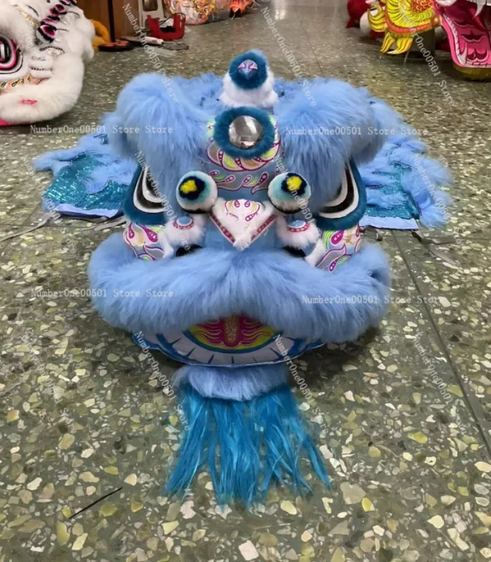 Traditional Southern Lion Dance Head Handmade Intangible Cultural Lion Head Props for Festival Performance Collectible Decor