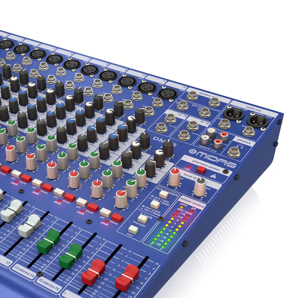 MIDAS DM16 Mixer Analógico Sistema de Som Pa de 16 Canais Equipamento Musical