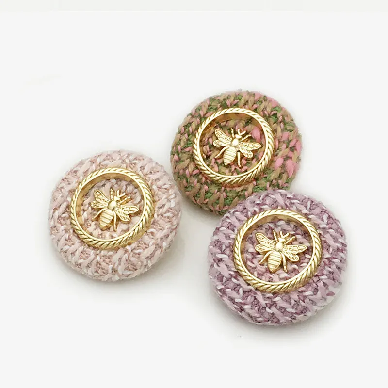 6 قطعة 20/23 مللي متر أزرار عرقوب معدنية تصميم النحل مع نسيج الغزل ل معطف سترة الحرفية لوازم الخياطة أزرار خياطة جديد