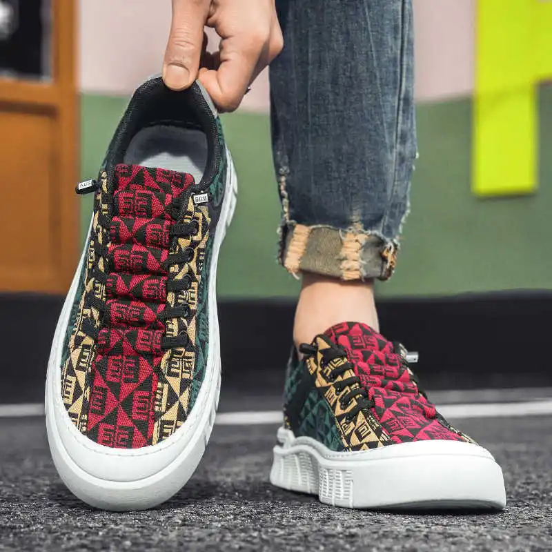 

Мужские кроссовки с толстой подошвой, спортивные, для тренировок и упражнений, фиолетовые, вьетнамские, ретро, китайские лоферы