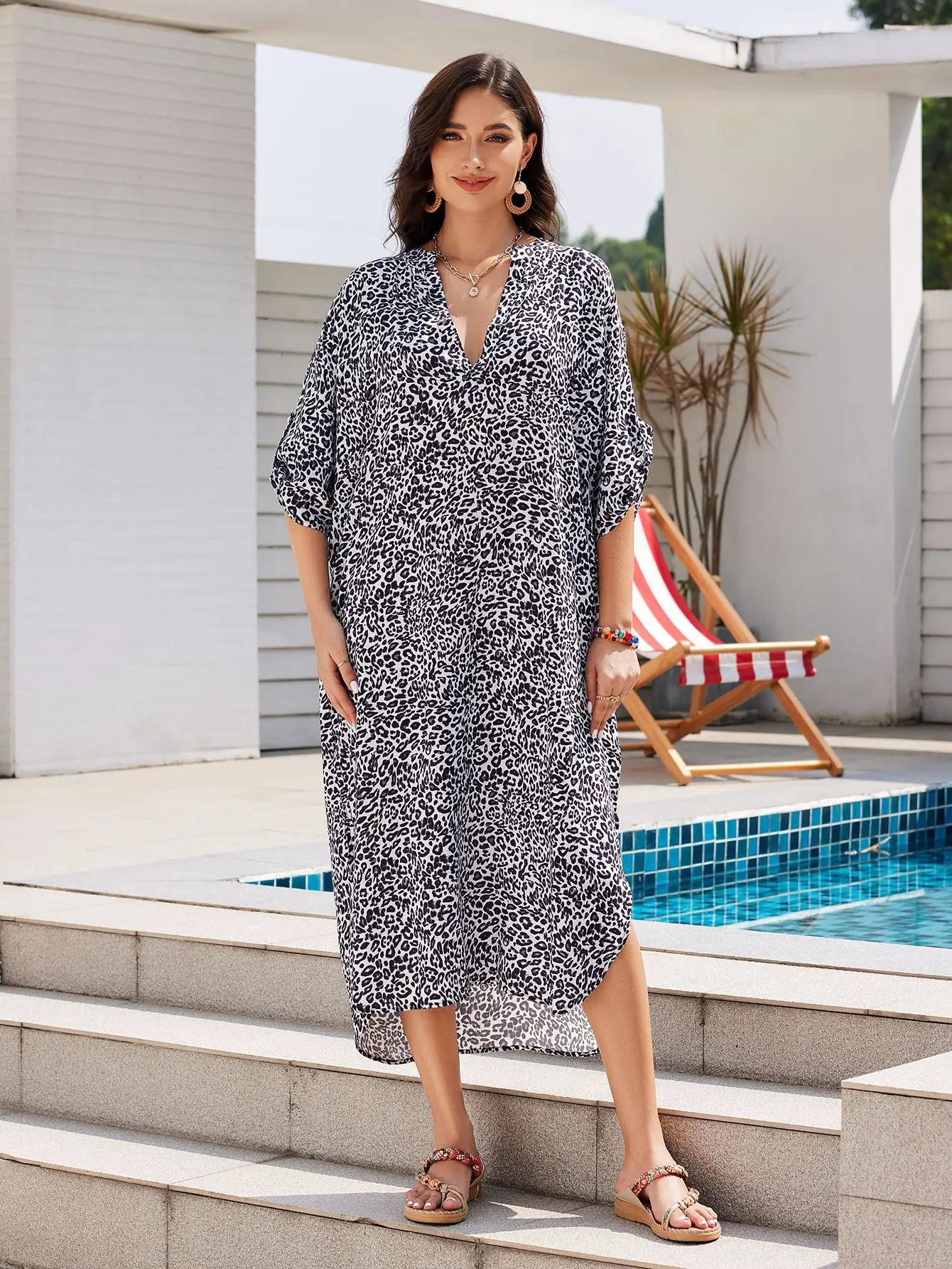 Women Swimsuit Coverup Shirt Dress Button Down Bathing Suit Cover Up Beachwear