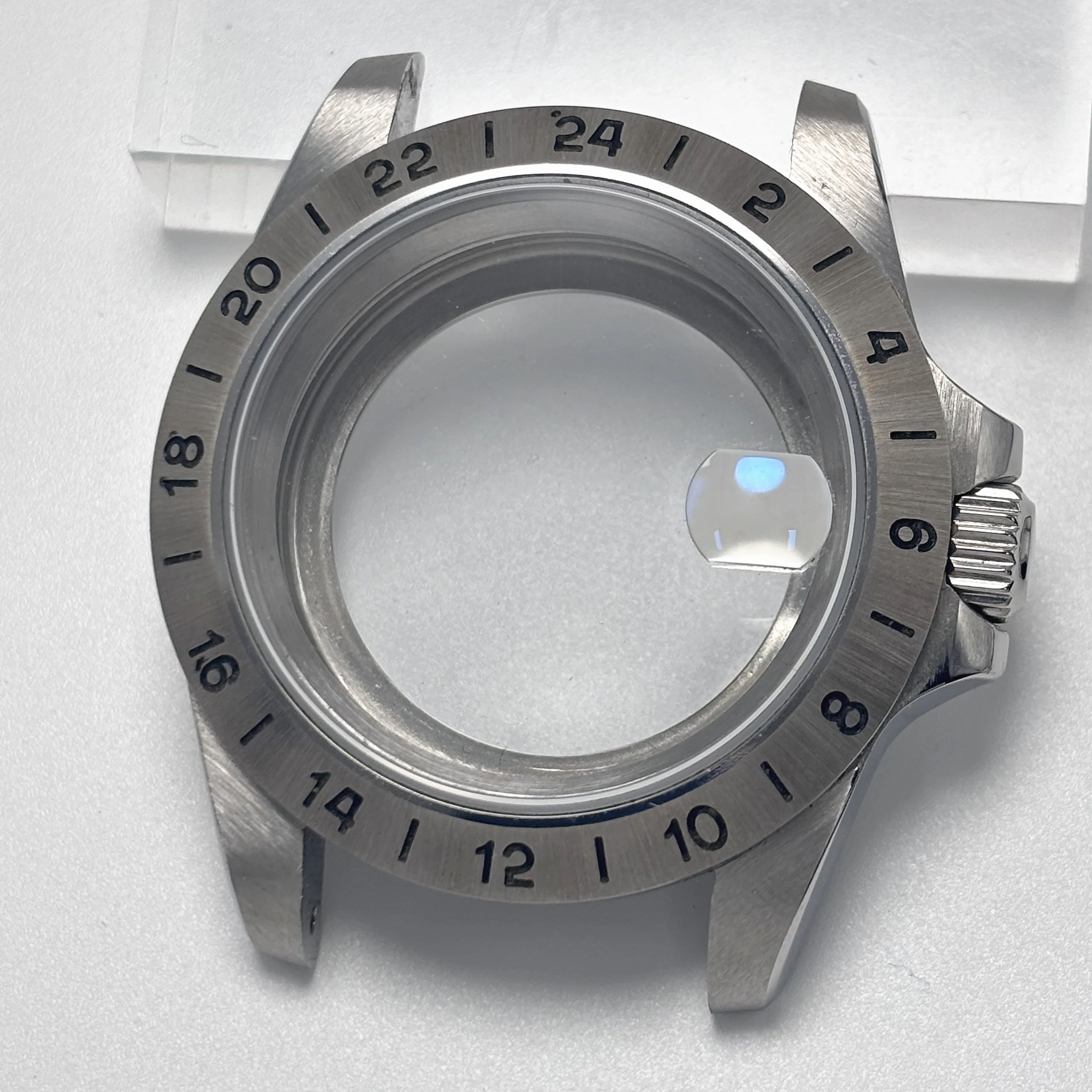 39mm EXP Steel Bezel Watch Case 24 Hour for Explorer Sapphire Glass 28.5mm Dial Oyster Bracelet GMT NH34 NH35 NH36 NH38 Movement