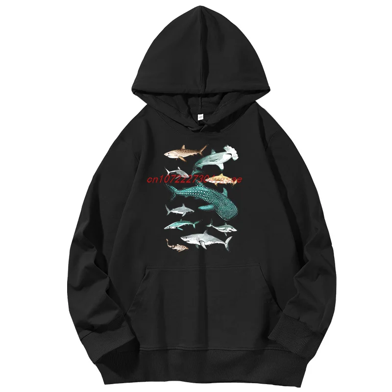 

Плакат с изображением акулы, толстовки с рисунком для любителей моря, модная новая толстовка с капюшоном, хлопковая спортивная толстовка унисекс на весну и осень